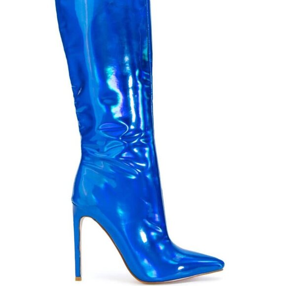 AZALEA WANG " NOT YOUR AVERAGE BLUE " Stiletto Boots ( BRAND NEW!! ) - Picture 1 of 3